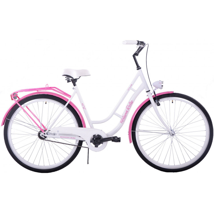 Mestský bicykel 28" Kozbike Orlando Holand Retro 1172 1 prevodový bielo ružová
